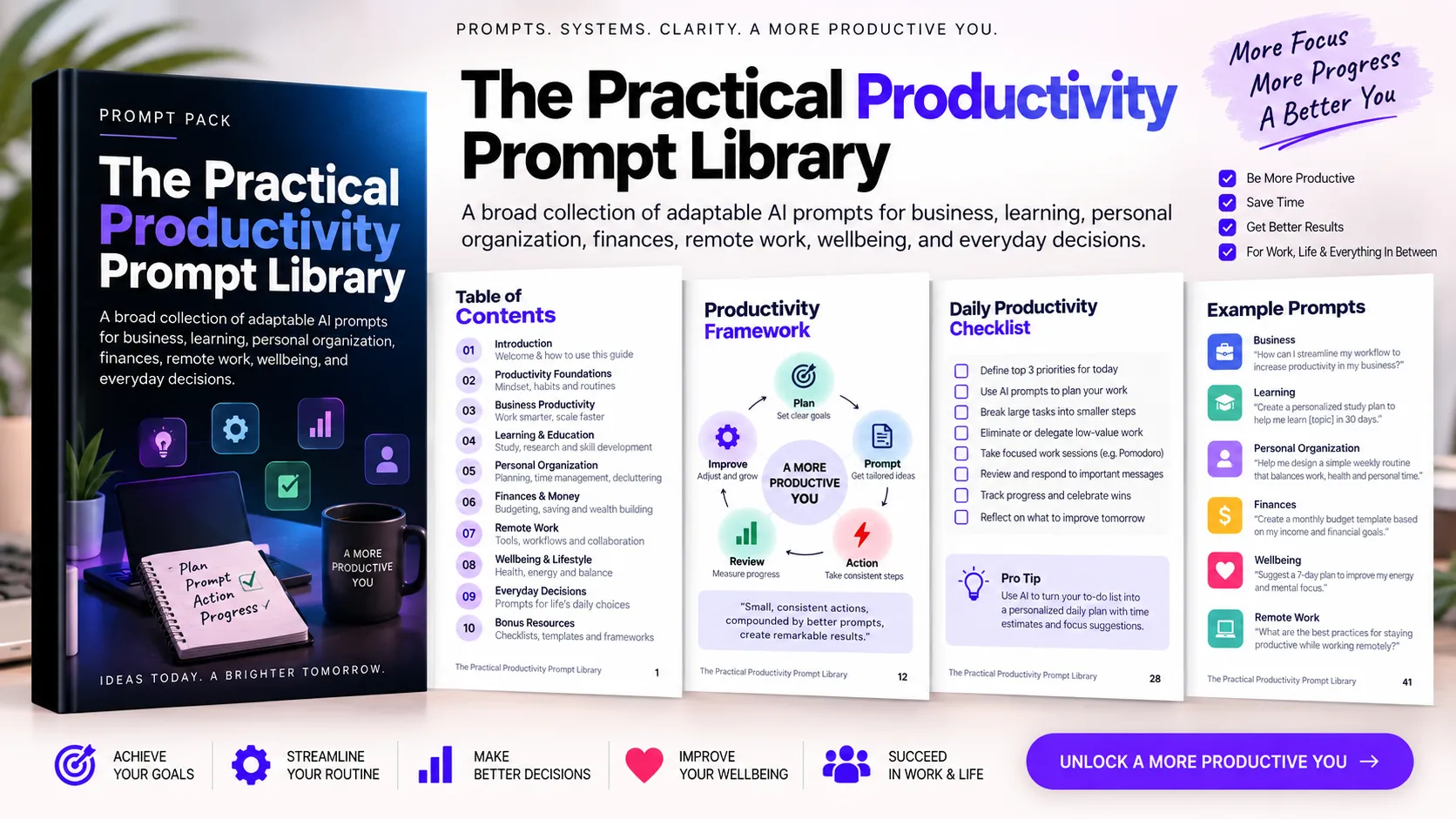 Preview of The Practical Productivity Prompt Library