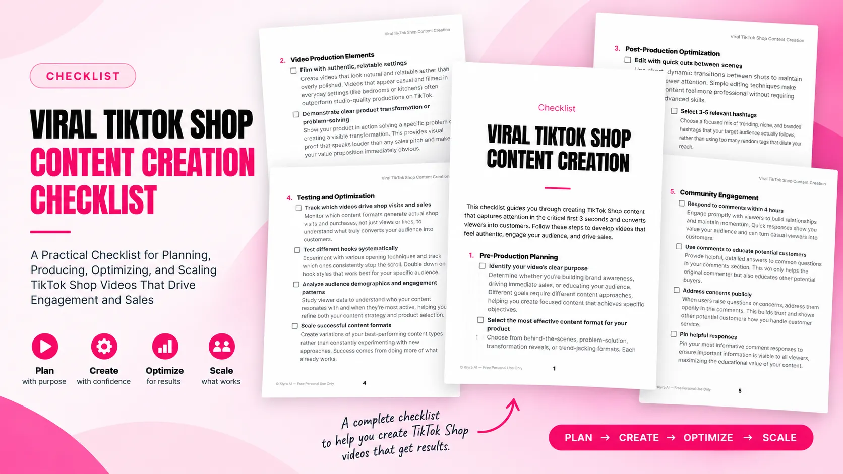 Preview of Viral TikTok Shop Content Creation Checklist