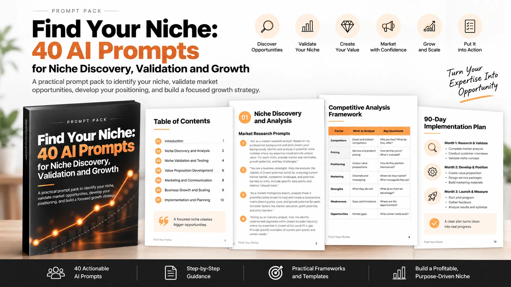 Preview of Find Your Niche: 40 AI Prompts for Niche Discovery, Validation and Growth