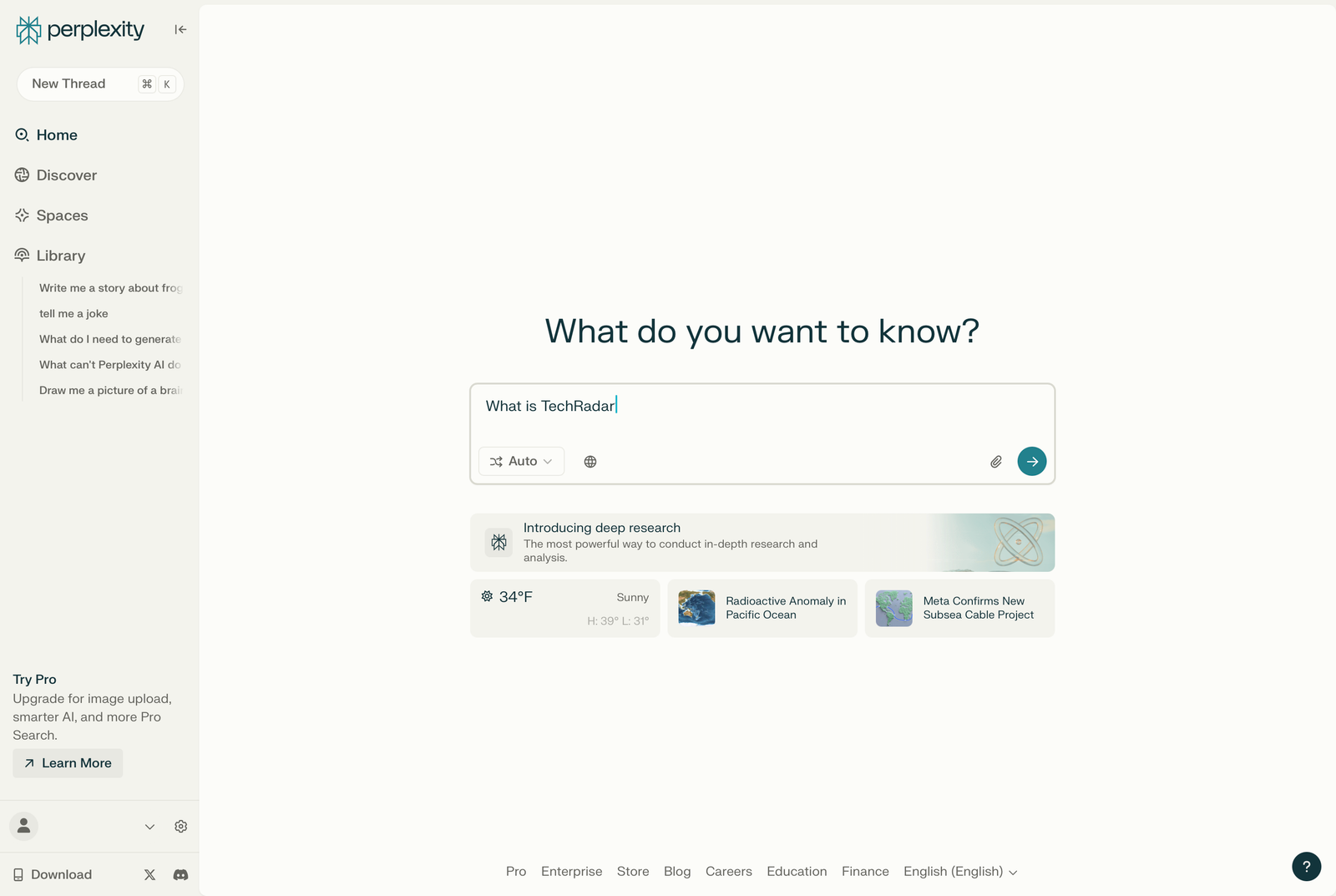 Perplexity screenshot