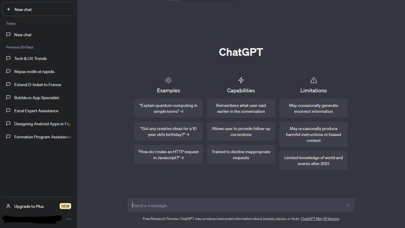 ChatGPT screenshot